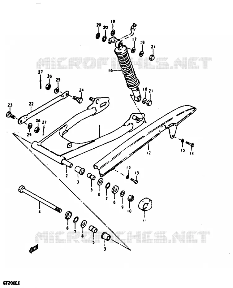 BRAS OSCILLANT ARRIERE Suzuki MOTO 200 GT 1999  GT200EX(X)