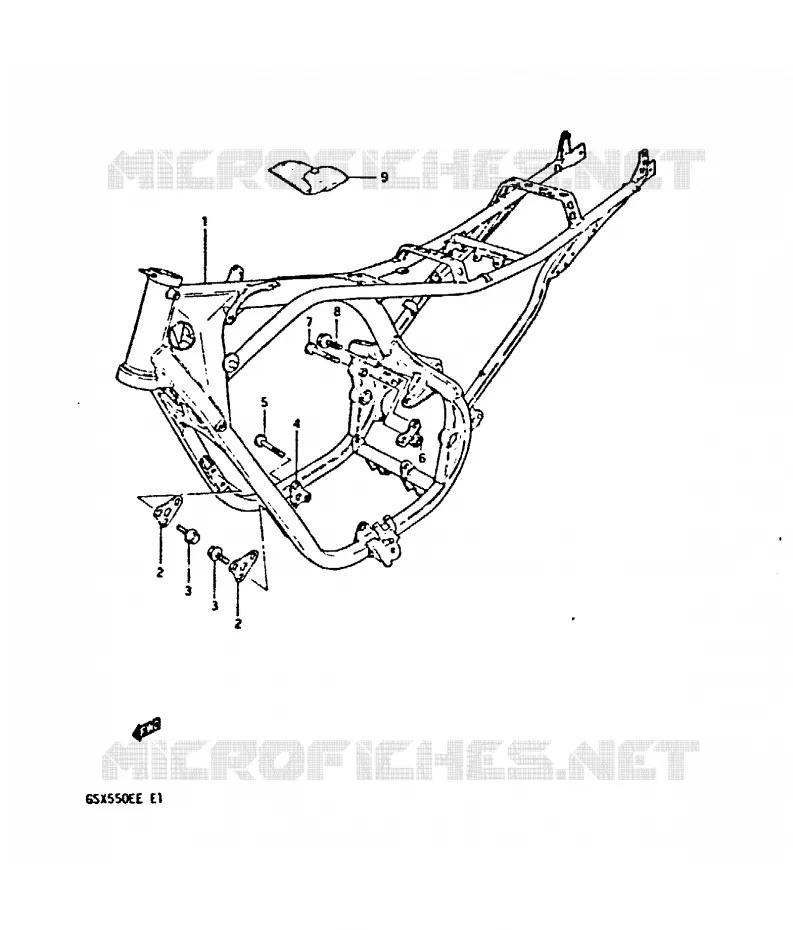 CADRE (MODELE E) Suzuki MOTO 550 GSX-E 1983  GSX550ESD(E1)