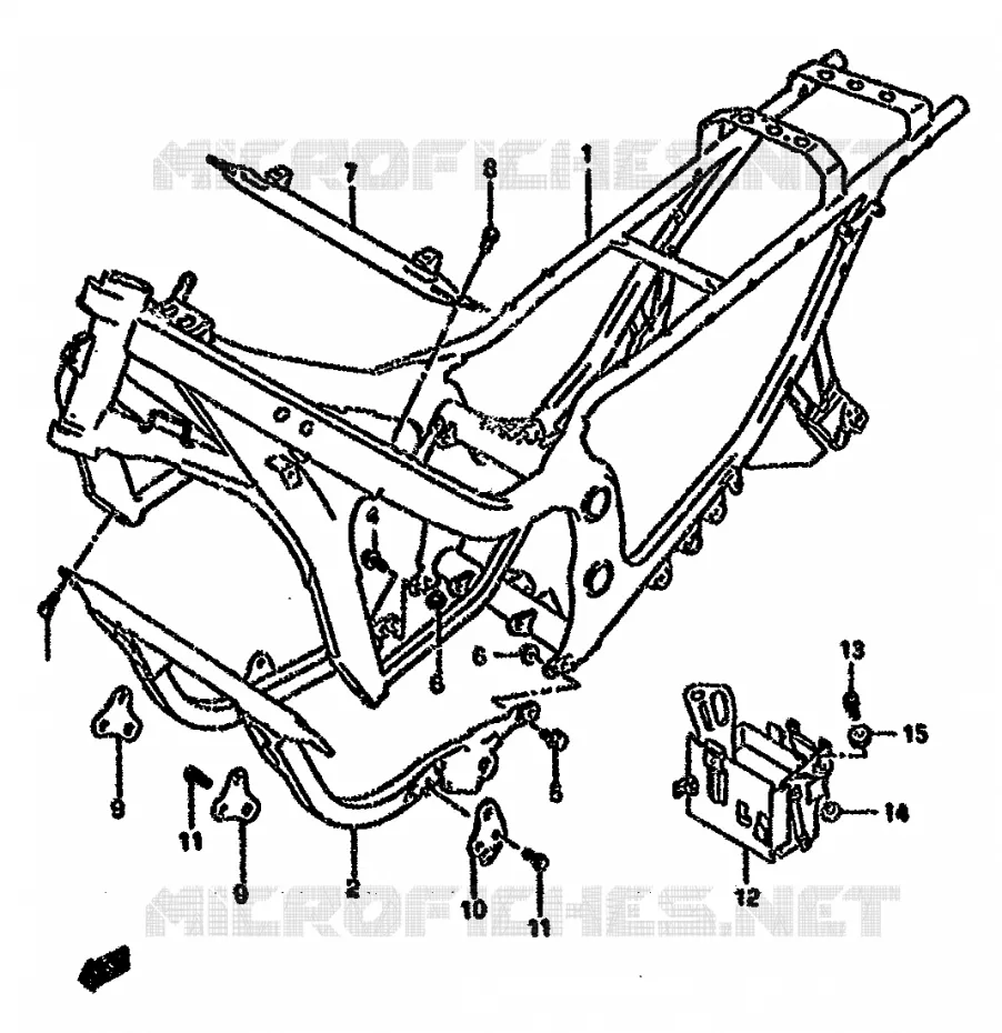 CADRE (MODELE K/L/M/N/P/R) Suzuki MOTO 750 GSX-F 1996  GSX750FSKT(K-T)