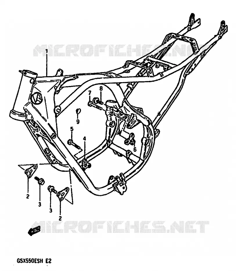 CADRE Suzuki MOTO 550 GSX-E 1986  GSX550EG(F/G/H)