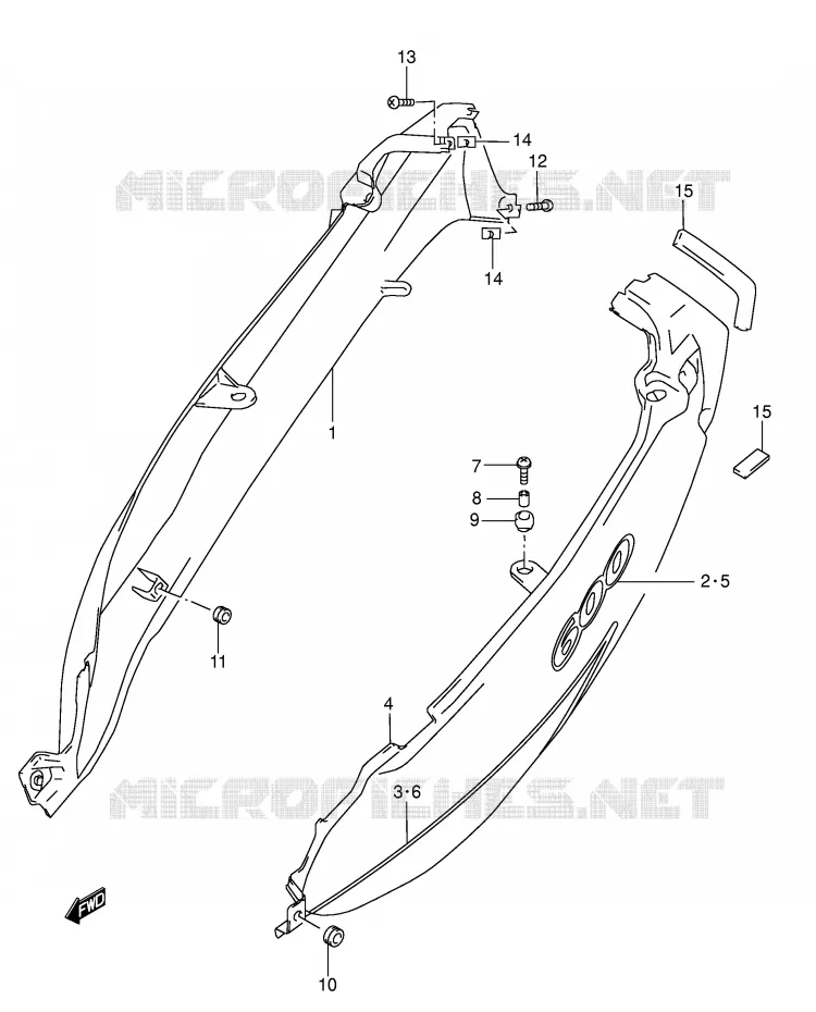 CARENAGES ARRIERE  (MODELE K2) Suzuki MOTO 600 GSX-F 2001  GSX600FUK1(E2)