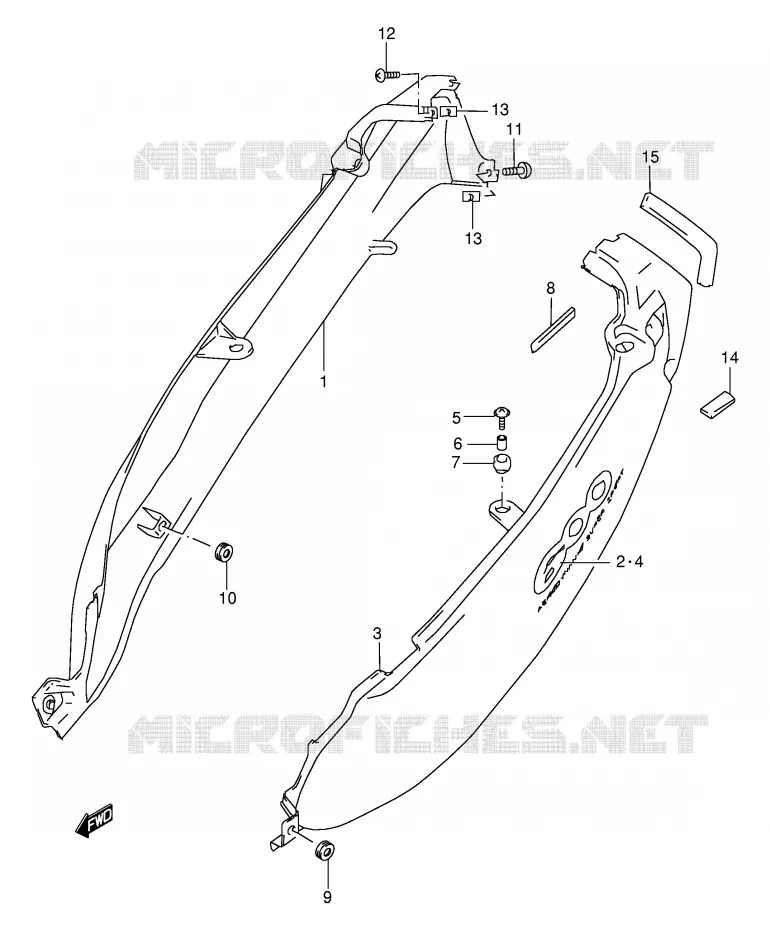 CARENAGES ARRIERE  (MODELE W) Suzuki MOTO 600 GSX-F 2002  GSX600FUK2(E2)