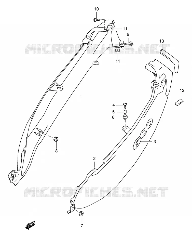 CARENAGES ARRIERE  (MODELE X) Suzuki MOTO 600 GSX-F 2002  GSX600FK2(E2)