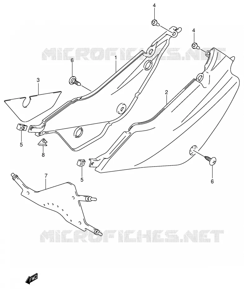 CARENAGES ARRIERE Suzuki MOTO 80 JR 2005  JR80K5(P3/P28)