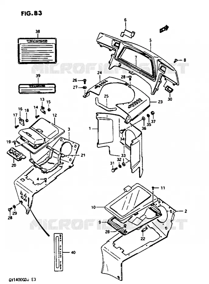 CARENAGES INTERIEURS  GV1400GCG/GCH Suzuki MOTO 1400 CAVALCADE 1987  GV1400GCH(G/H/J)