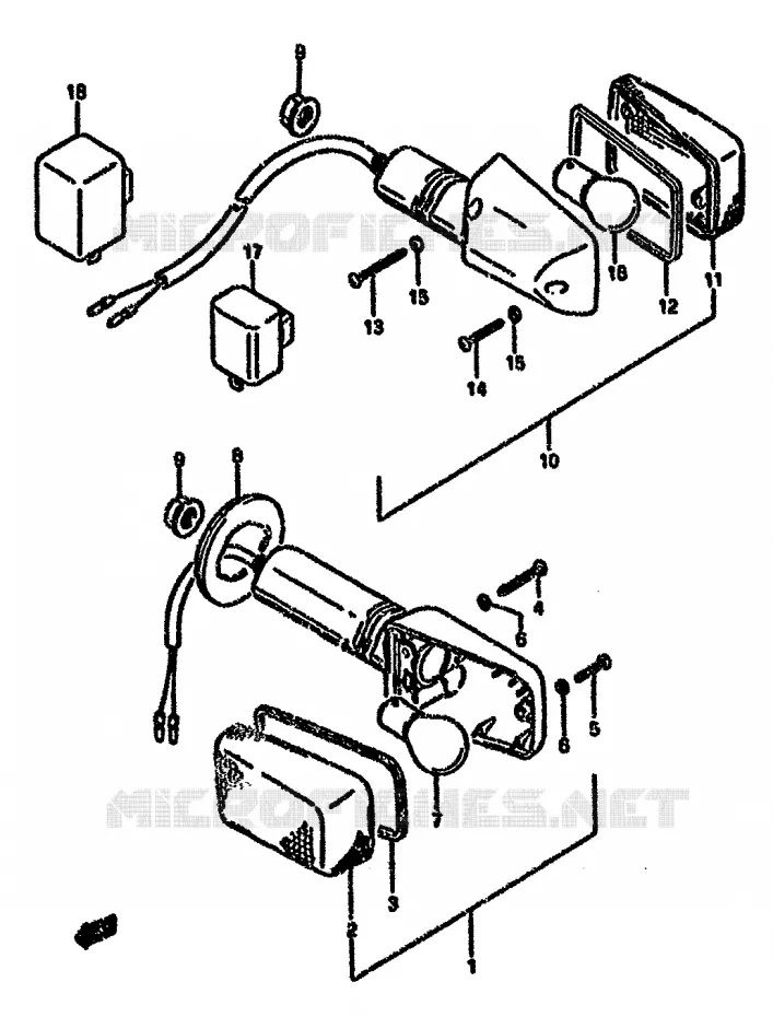 CLIGNOTANTS (MODELE K/L/M/N/P/R) Suzuki MOTO 750 GSX-F 1996  GSX750FSKT(K-T)