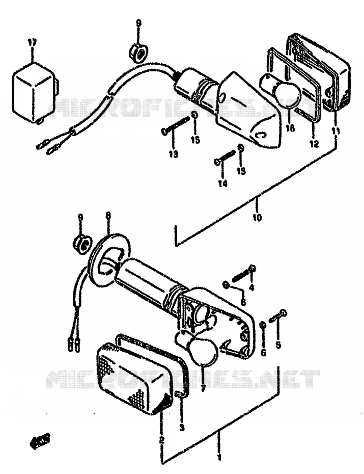 CLIGNOTANTS (MODELE T) Suzuki MOTO 750 GSX-F 1990  GSX750FSKL(K-T)