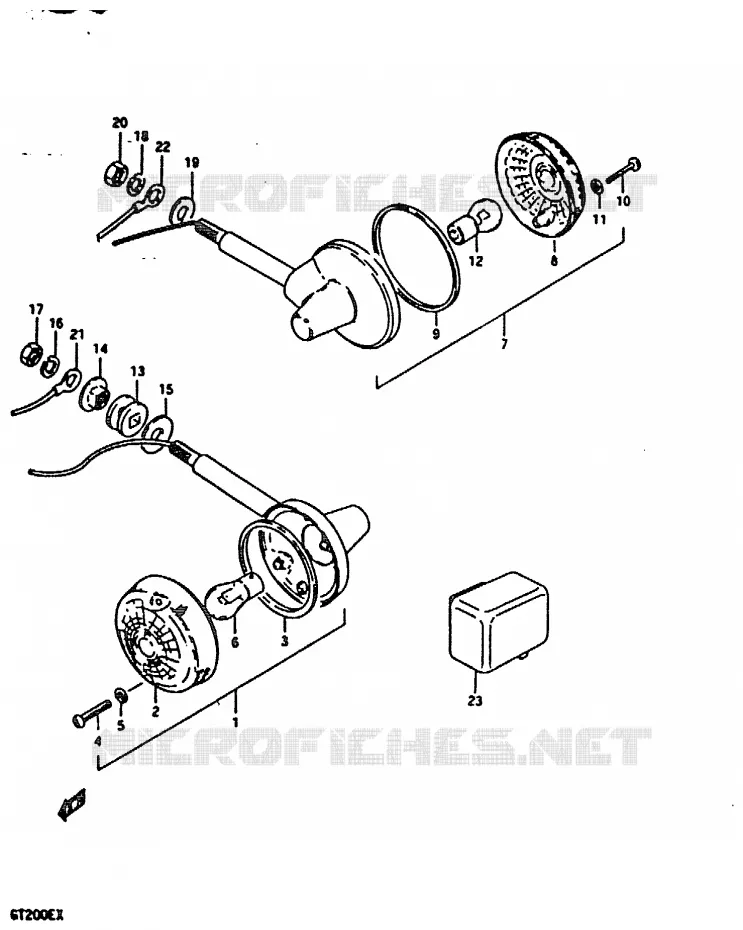 CLIGNOTANTS Suzuki MOTO 200 GT 1999  GT200X(X)