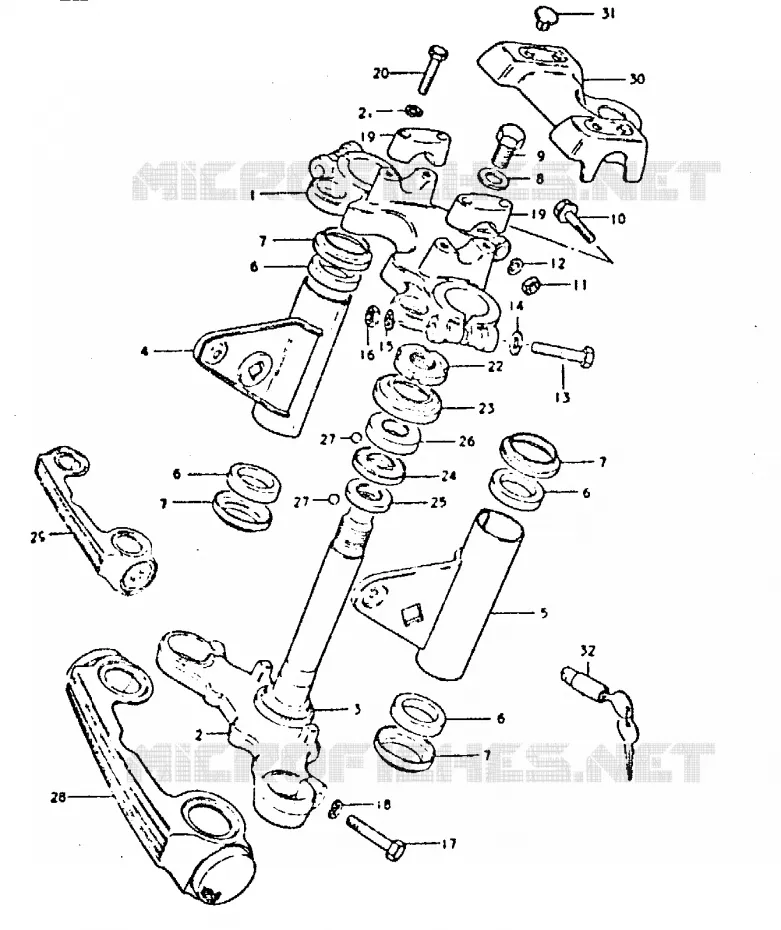 COLONNE DE DIRECTION (GSX400ST F.NO. 500306~/GSX400SX) Suzuki MOTO 400 GSX 1981  GSX400SX(T/X)