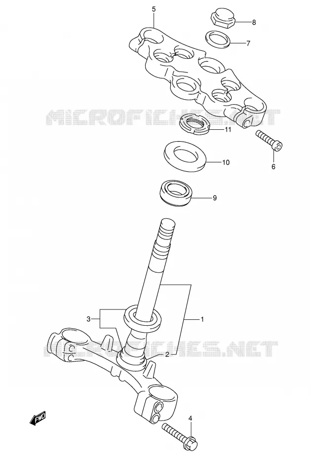 COLONNE DE DIRECTION (MODELE K3) Suzuki MOTO 750 GSX-F 2000  GSX750FY(E2)