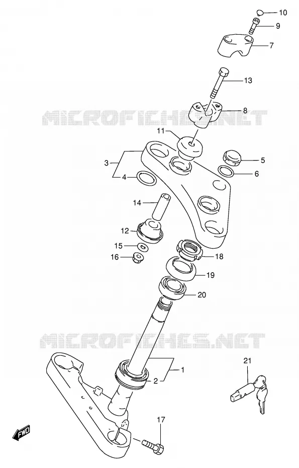 COLONNE DE DIRECTION Suzuki MOTO 650 SAVAGE 1999  LS650PX(E2)