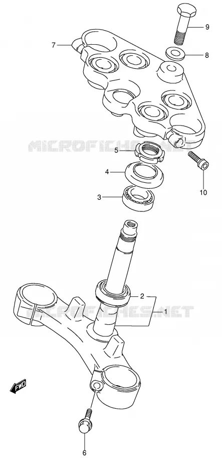 COLONNE DE DIRECTION Suzuki MOTO 750 GSX-F 1996  GSX750FT(E2)