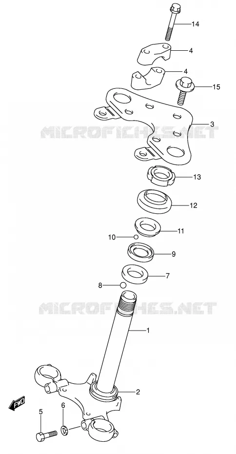 COLONNE DE DIRECTION Suzuki MOTO 80 JR 2003  JR80K3(P3/P28)