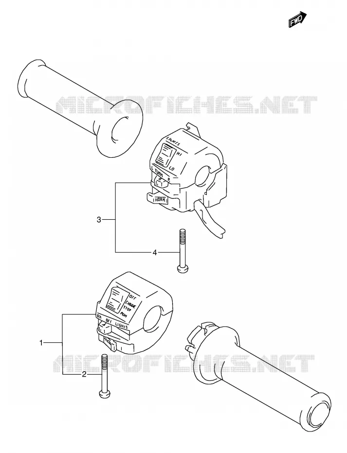 COMMODOS (MODELE J) Suzuki MOTO 600 GSX-F 1990  GSX600FU2L(E2)