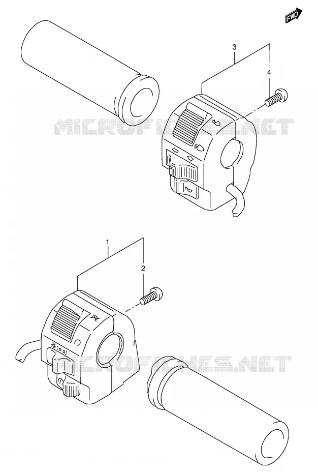 COMMODOS (MODELE T/V/W/X/Y/K1/K2/K3) Suzuki MOTO 650 BOULEVARD 2004  LS650PK4(E3/E28)
