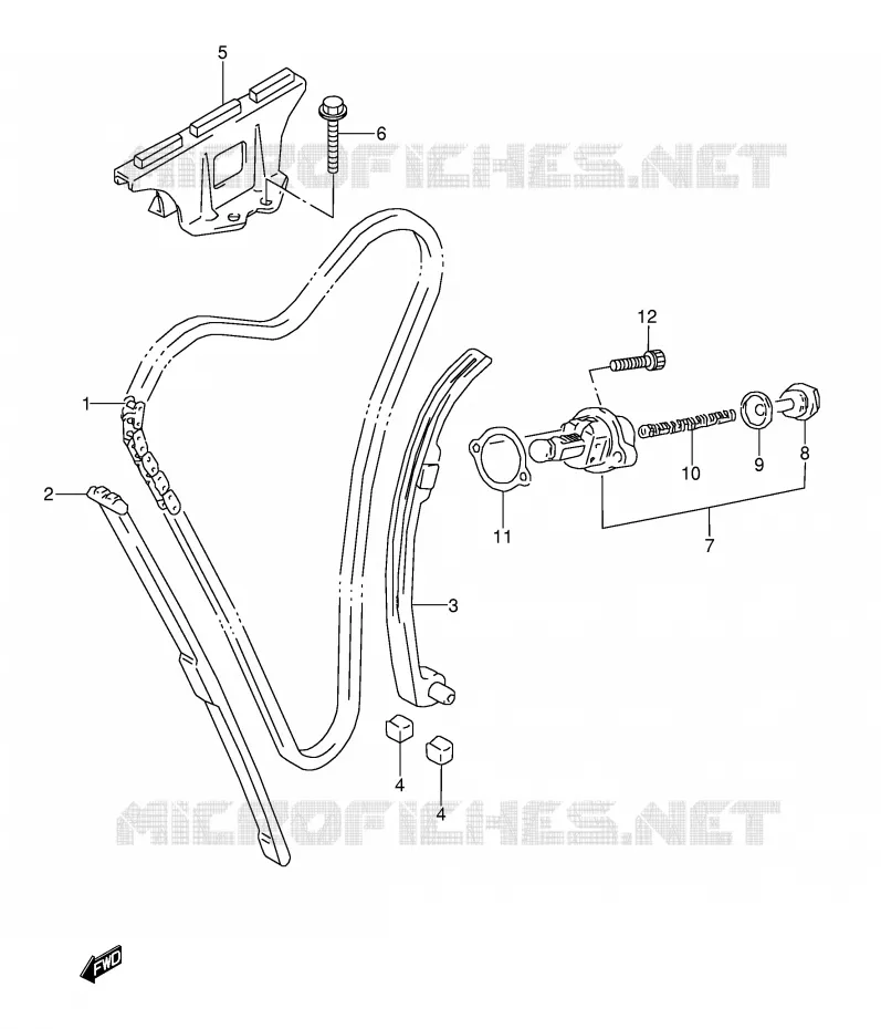 DISTRIBUTION (MODELE T) Suzuki MOTO 600 GSX-F 1992  GSX600FUN(E2)