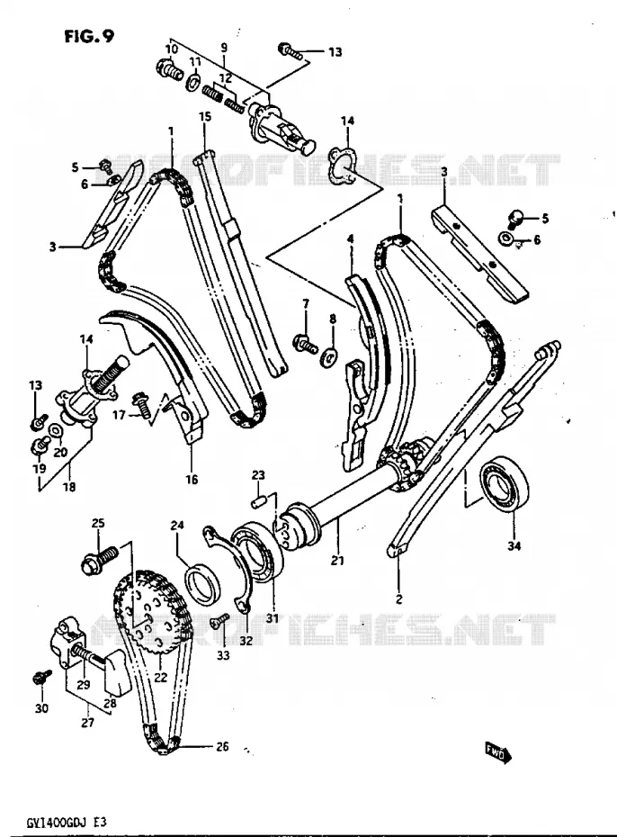 DISTRIBUTION Suzuki MOTO 1400 CAVALCADE 1986  GV1400GTG(G/H/J)