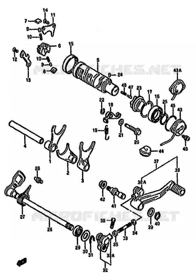 ENSEMBLE DE SELECTION DE VITESSES Suzuki MOTO 750 GSX-F 1995  GSX750FS(K-T)