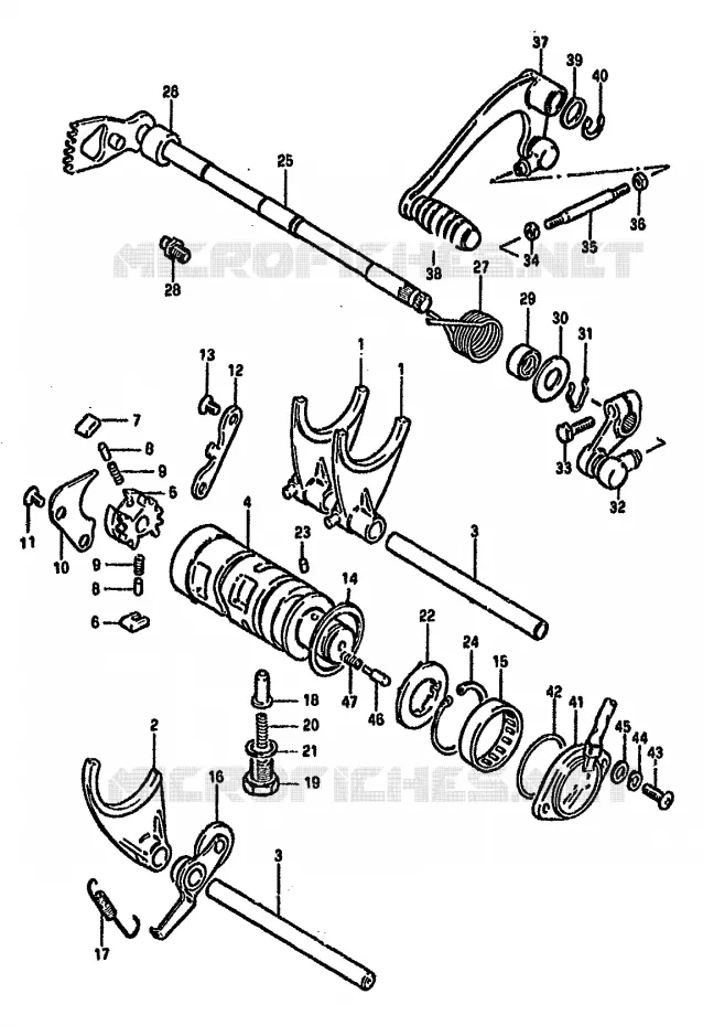 ENSEMBLE DE SELECTION DE VITESSES Suzuki MOTO 750 GSX-S 1982  GSX750SZ