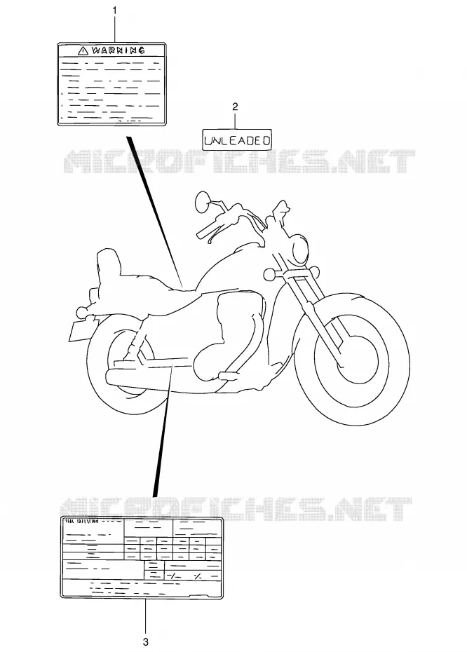ETIQUETTE (MODELE K1/K2/K3) Suzuki MOTO 650 SAVAGE 2002  LS650PK2(E2)