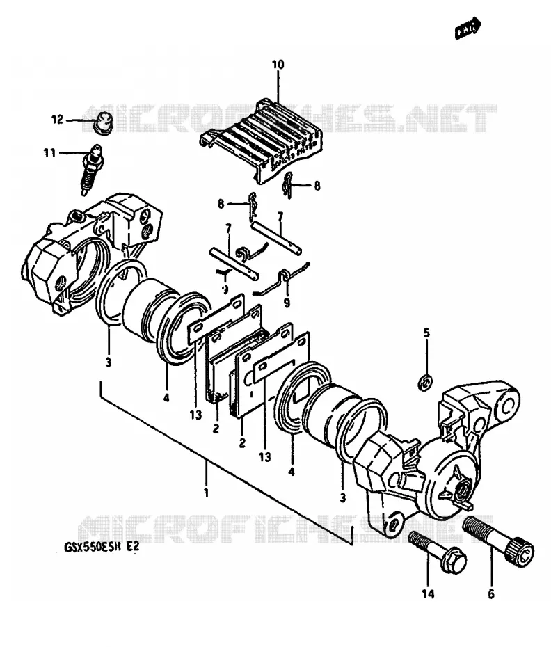 ETRIER DE FREIN ARRIERE Suzuki MOTO 550 GSX-E 1987  GSX550ESH(F/G/H)
