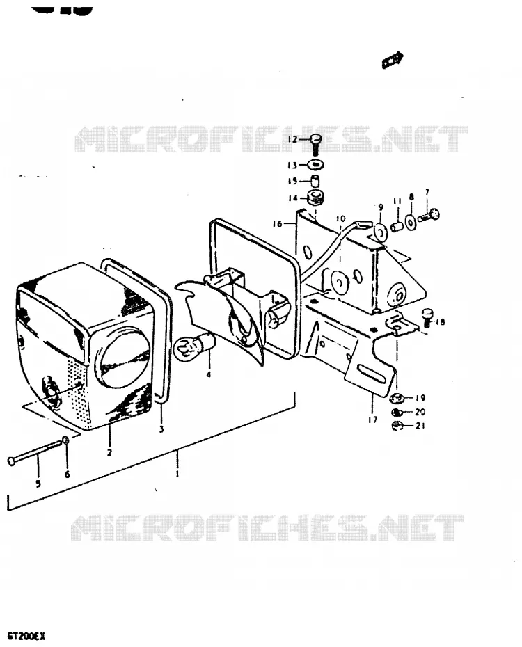 FEU ARRIERE (E2,E21) Suzuki MOTO 200 GT 1999  GT200X(X)