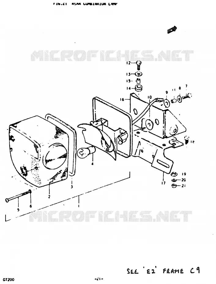 FEU ARRIERE Suzuki MOTO 200 GT 1992  GT200N(N)