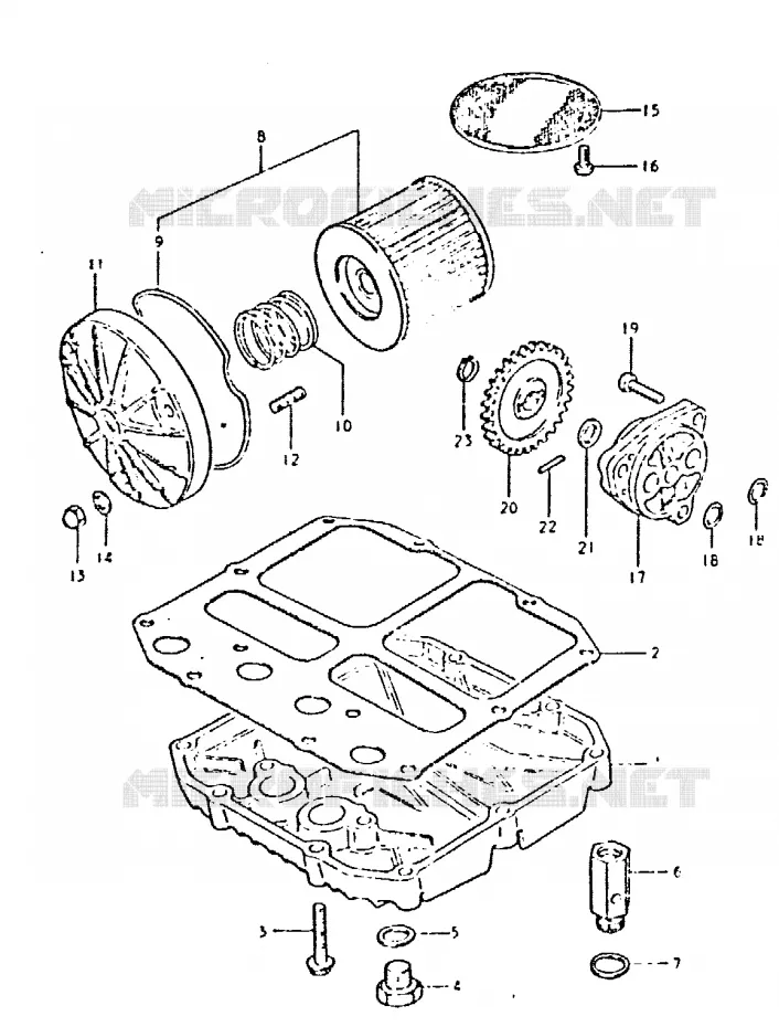 FILTRE A HUILE - POMPE A HUILE Suzuki MOTO 400 GSX 1981  GSX400TX