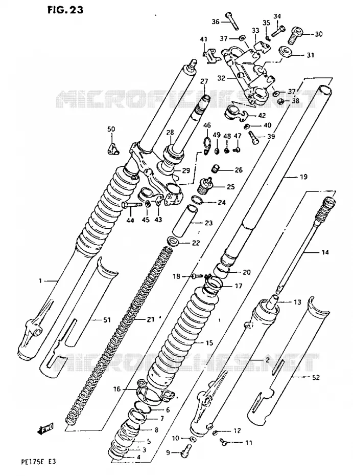 FOURCHE AVANT Suzuki MOTO 175 PE 1984  PE175E