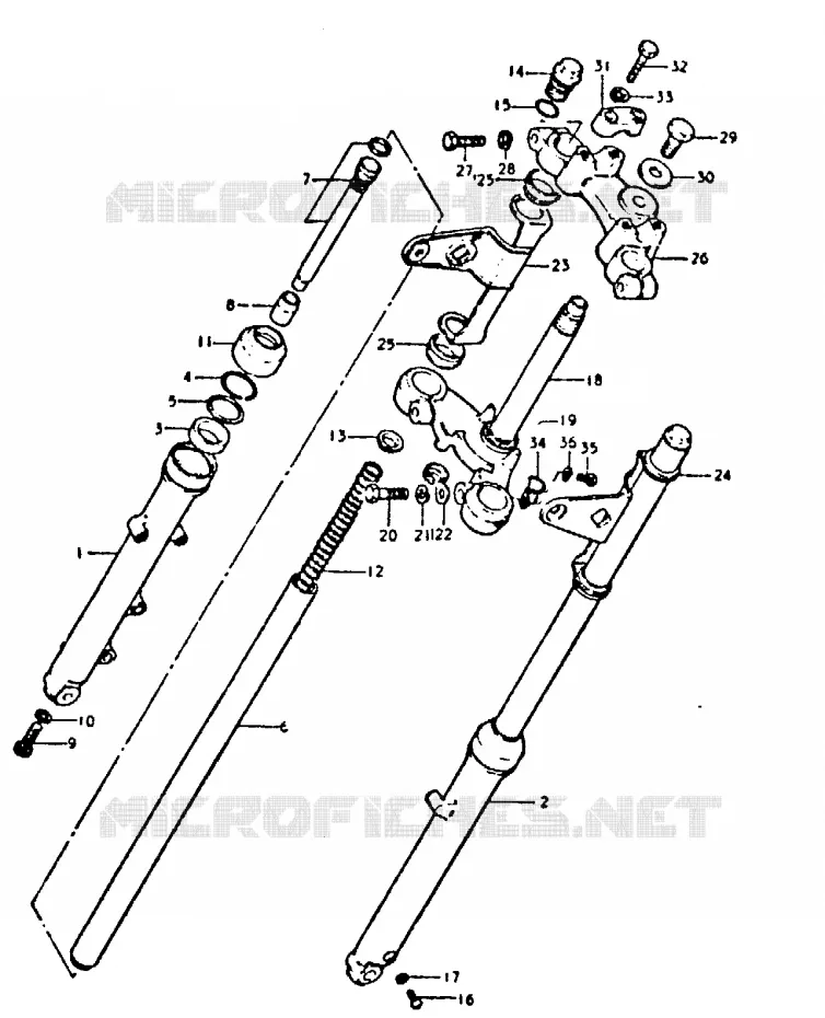 FOURCHE AVANT Suzuki MOTO 250 GT 1999  GT250X(N/X)