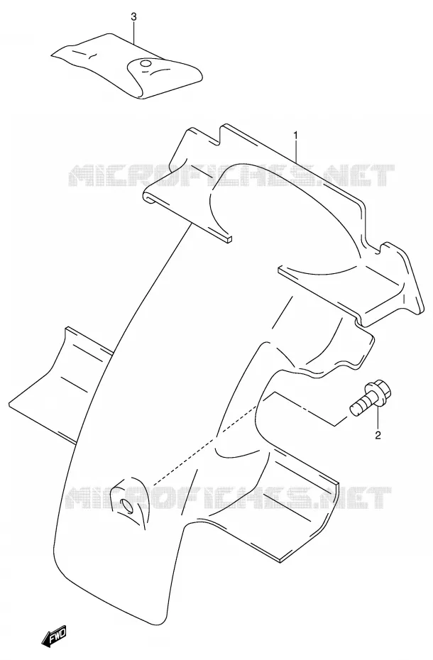 GARDE BOUE ARRIERE Suzuki MOTO 50 JR 2002  JR50K2(P3/P28)
