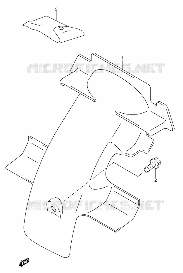 GARDE BOUE ARRIERE Suzuki MOTO 50 JR 2005  JR50K5(P3/P28)