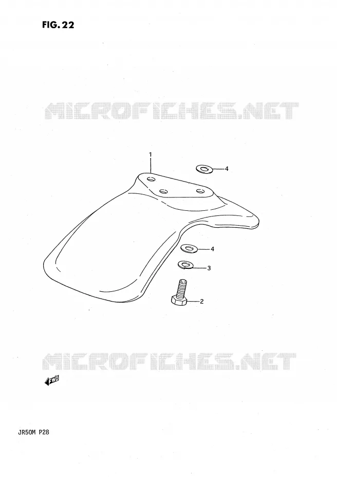 GARDE BOUE AVANT Suzuki MOTO 50 JR 1987  JR50H(P28)