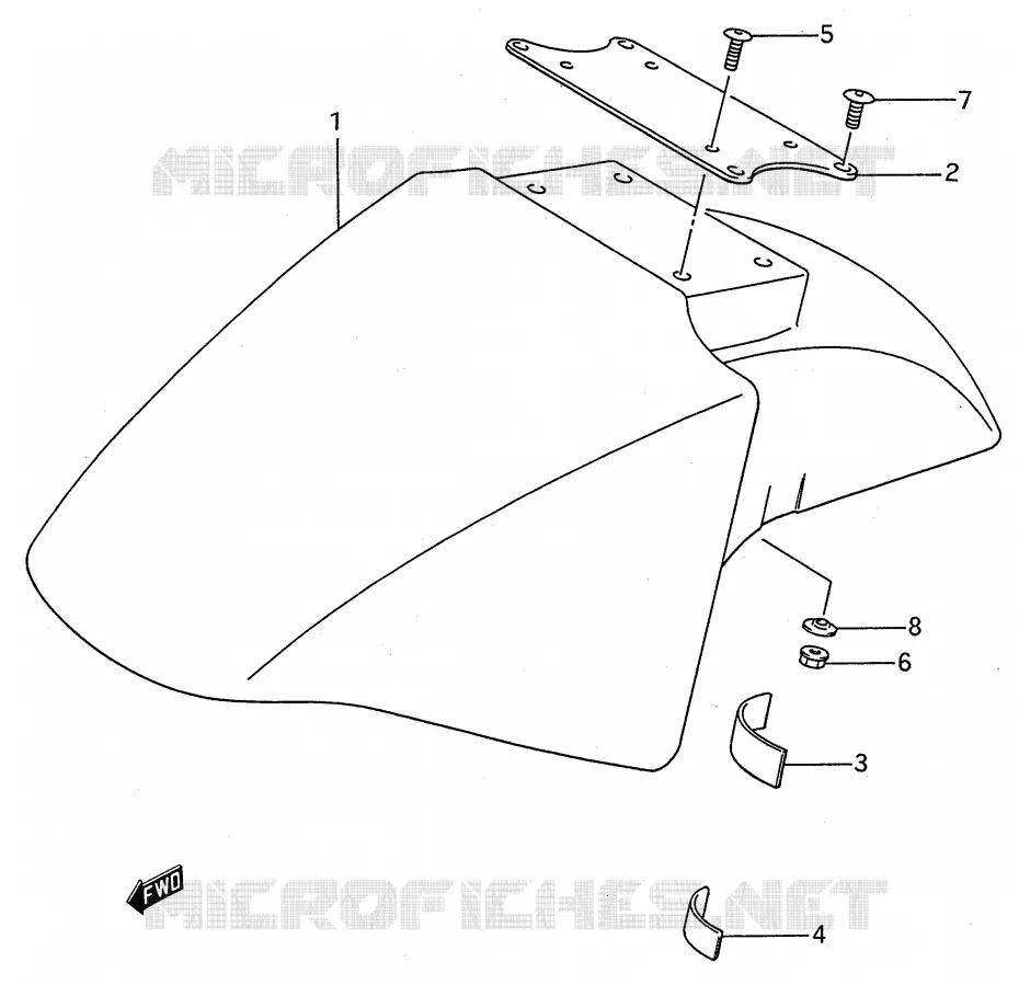 GARDE BOUE AVANT Suzuki MOTO 600 GSX-F 1991  GSX600FUM(E28)