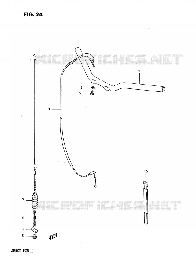 GUIDON - CABLES Suzuki MOTO 50 JR 1991  JR50M(P28)