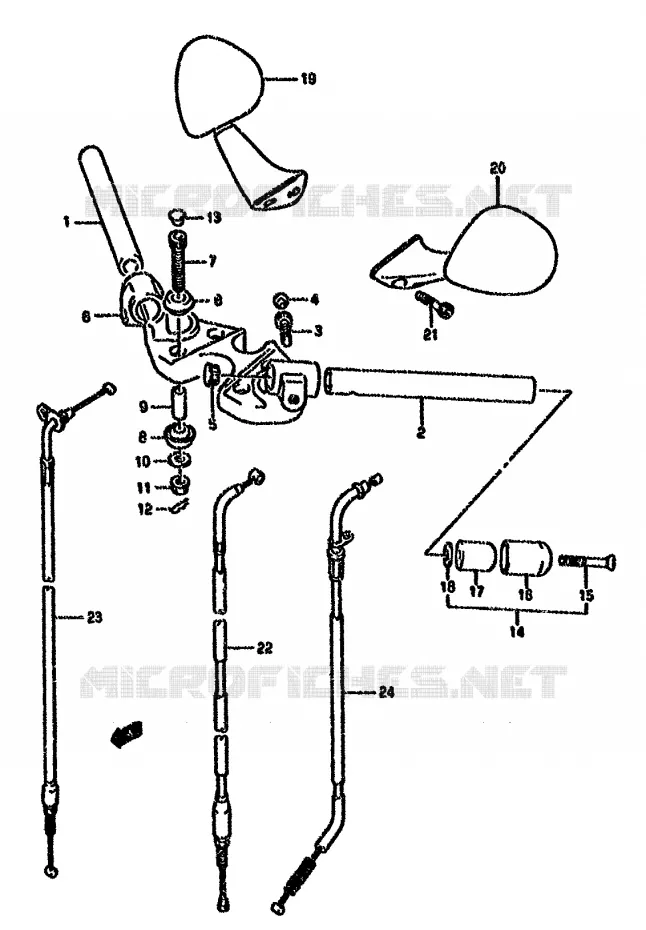 GUIDON (MODELE K/L/M/N/P) Suzuki MOTO 750 GSX-F 1994  GSX750FR(K-T)
