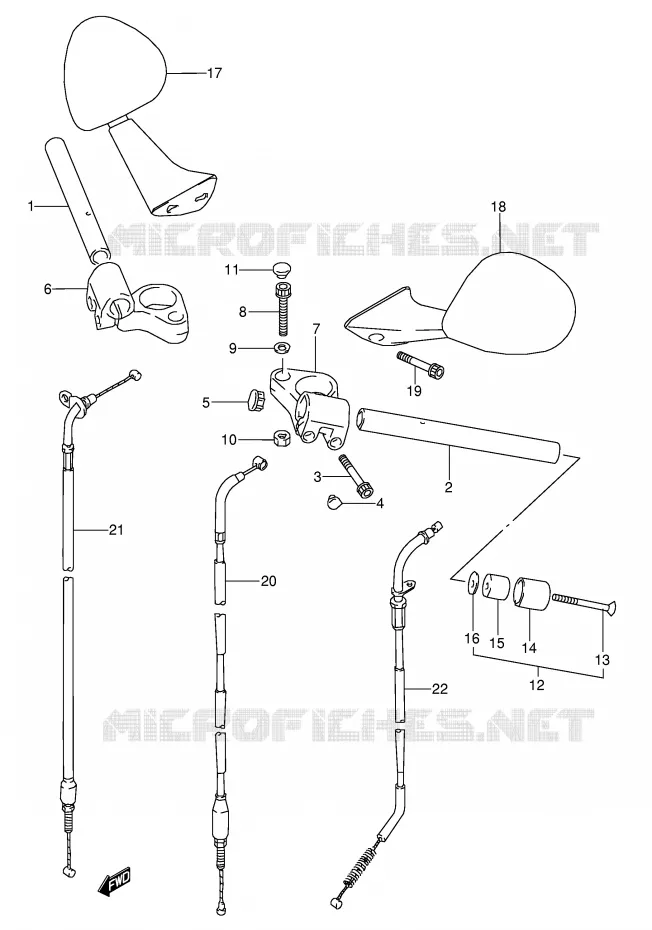 GUIDON (MODELE S/T) Suzuki MOTO 600 GSX-F 1991  GSX600FUM(E2)