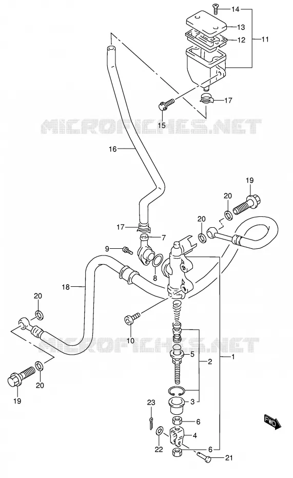 MAITRE CYLINDRE ARRIERE Suzuki MOTO 750 GSX 2000  GSX750Y(E4)