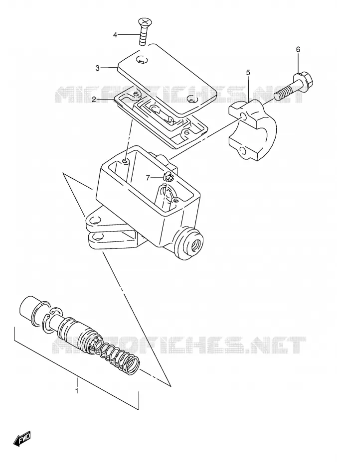 MAITRE CYLINDRE AVANT (MODELE J) Suzuki MOTO 600 GSX-F 1988  GSX600FJ(E2)