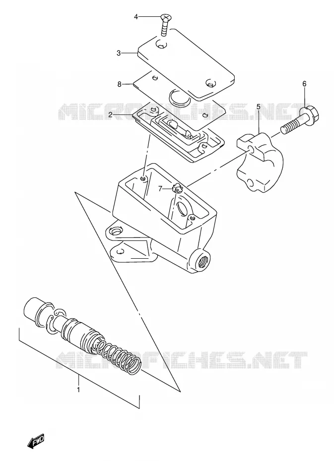 MAITRE CYLINDRE AVANT (MODELE K/L/M/N/P/R/S/T) Suzuki MOTO 600 GSX-F 1988  GSX600FUJ(E2)