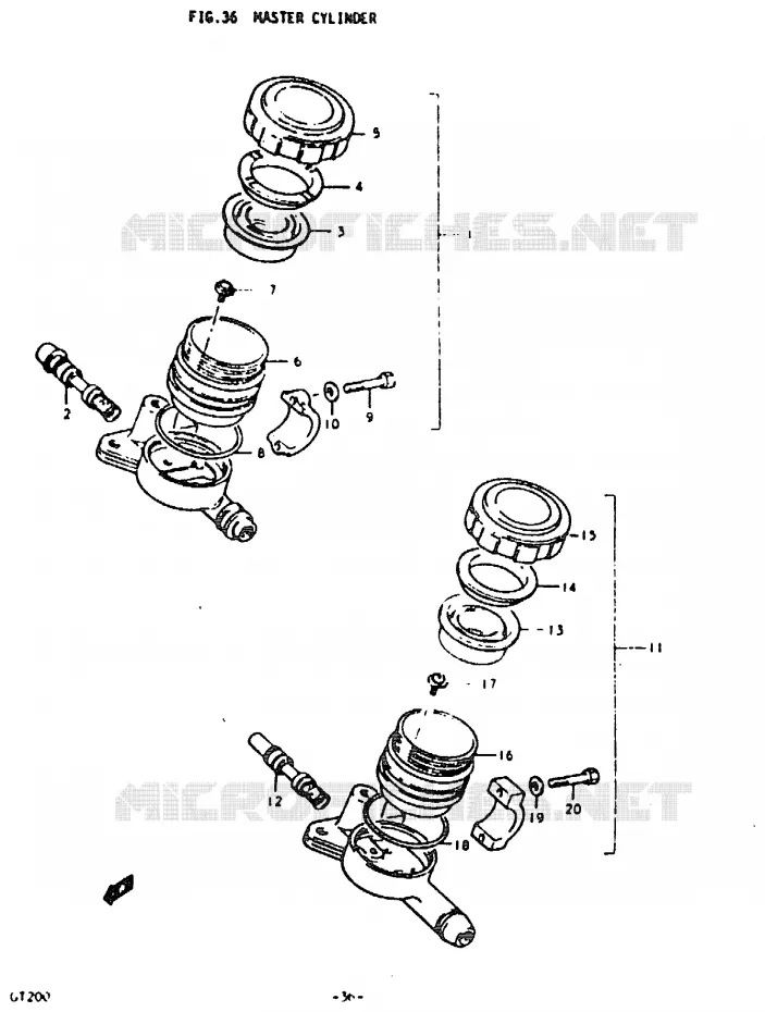 MAITRE CYLINDRE Suzuki MOTO 200 GT 1992  GT200N(N)