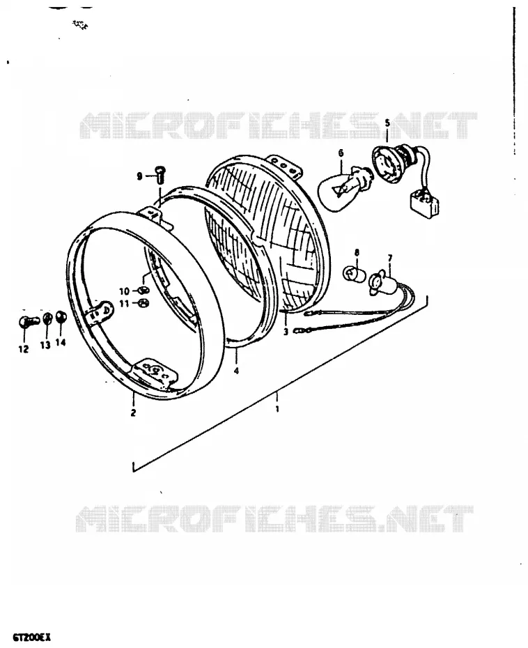 PHARE (E2) Suzuki MOTO 200 GT 1999  GT200X(X)