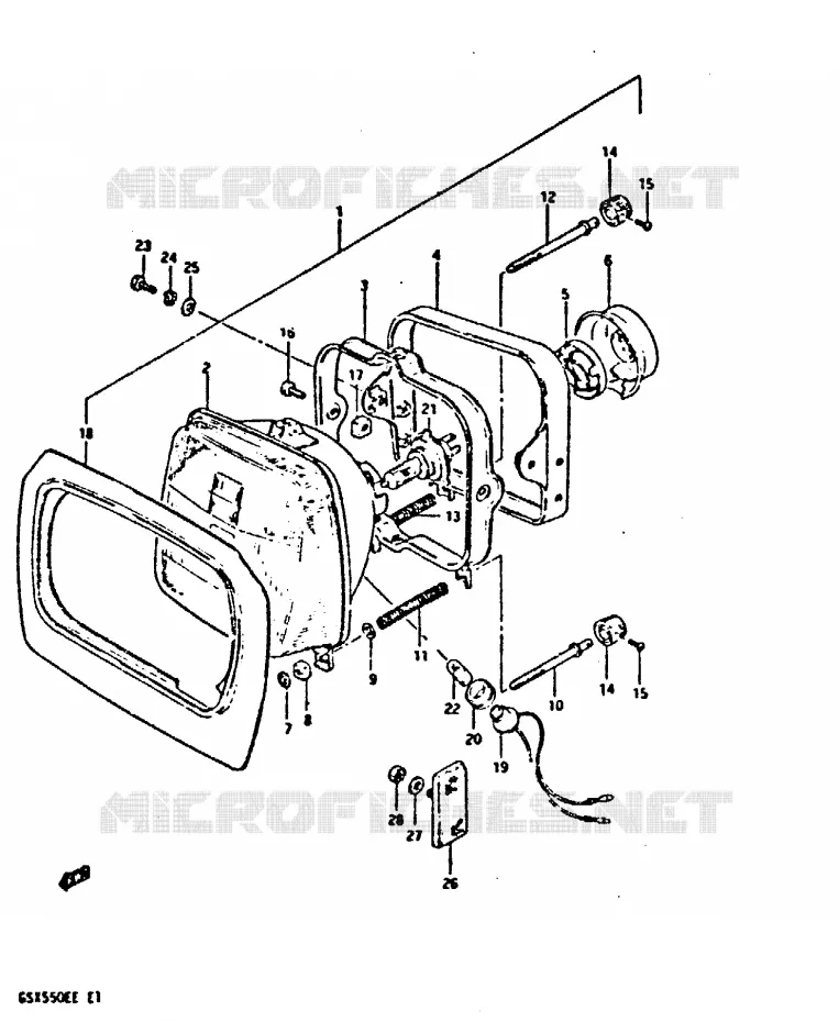 PHARE (GSX550ESD/ESE/EFE) Suzuki MOTO 550 GSX-E 1984  GSX550EFE(E1)