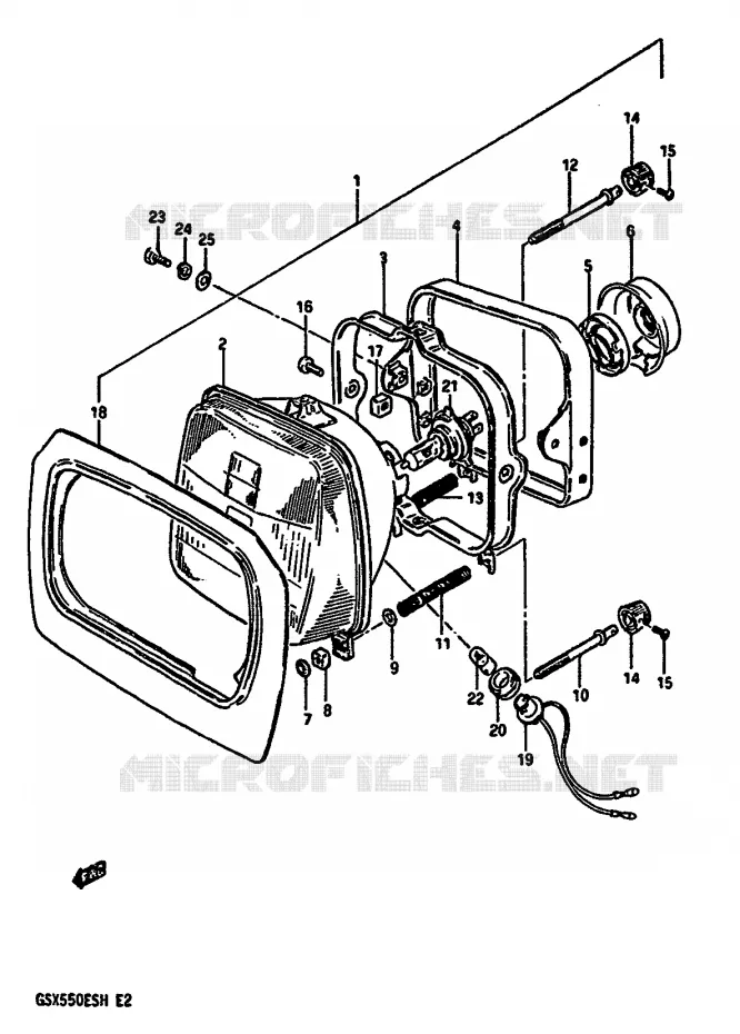 PHARE (GSX550ESF/EFF/ESG/EFG/ESH/EFH) Suzuki MOTO 550 GSX-E 1985  GSX550EUF(F/G/H)