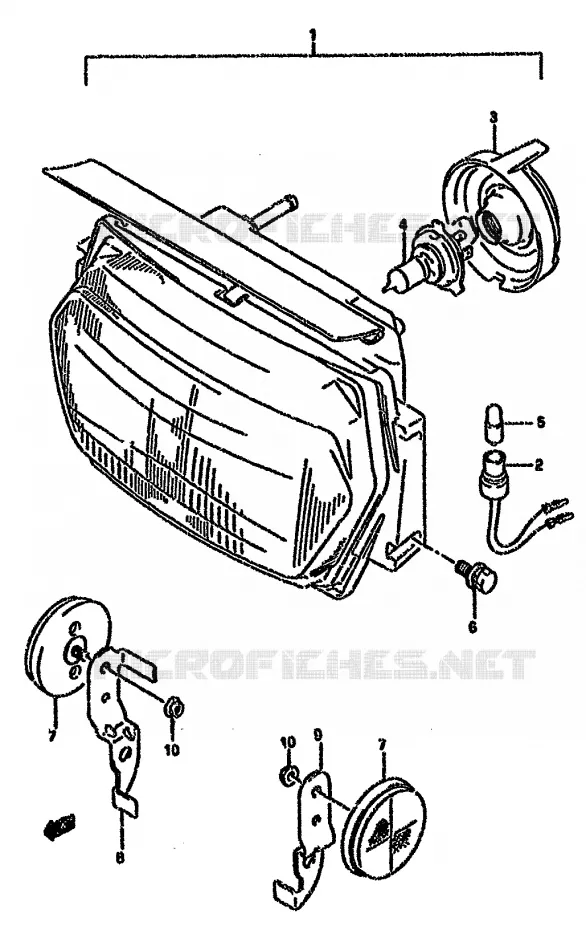 PHARE (MODELE S) Suzuki MOTO 750 GSX-F 1994  GSX750FR(K-T)
