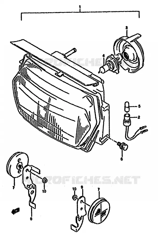 PHARE (MODELE T) Suzuki MOTO 750 GSX-F 1993  GSX750FP(K-T)