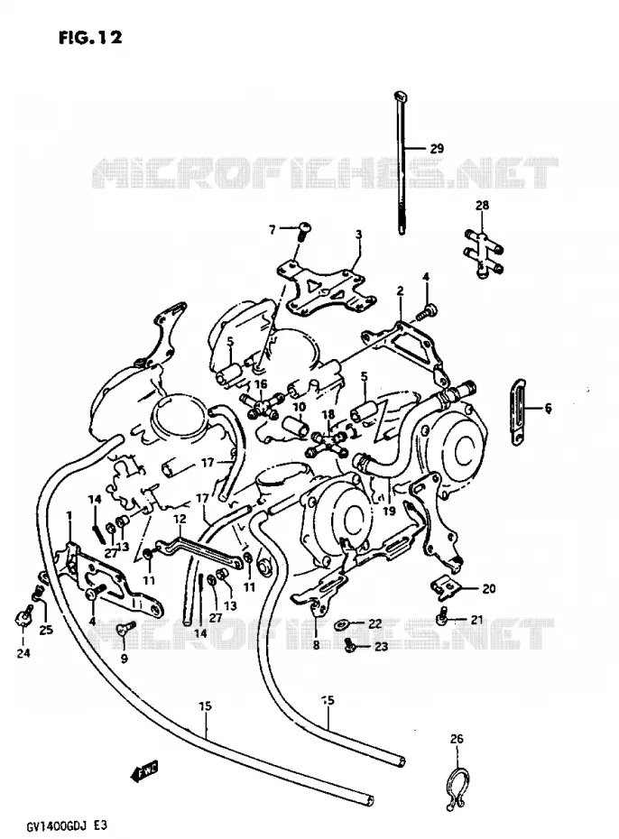 PIECES EXTERNES CARBURATEUR Suzuki MOTO 1400 CAVALCADE 1987  GV1400GDH(G/H/J)