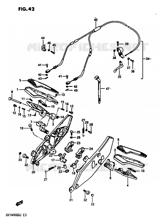 REPOSE PIED Suzuki MOTO 1400 CAVALCADE 1986  GV1400GCG(G/H/J)