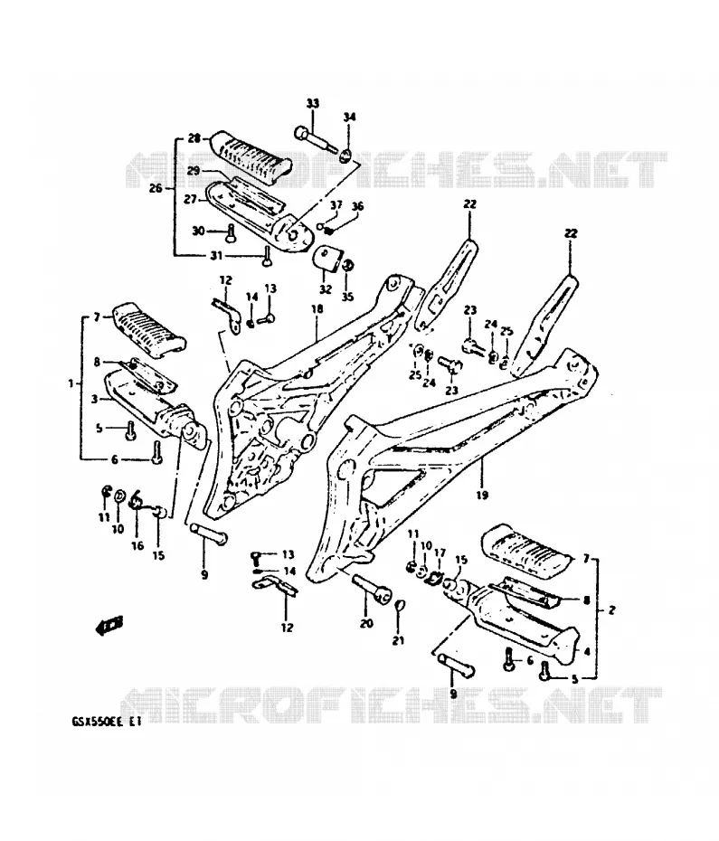 REPOSE PIED Suzuki MOTO 550 GSX-E 1984  GSX550EE(E1)