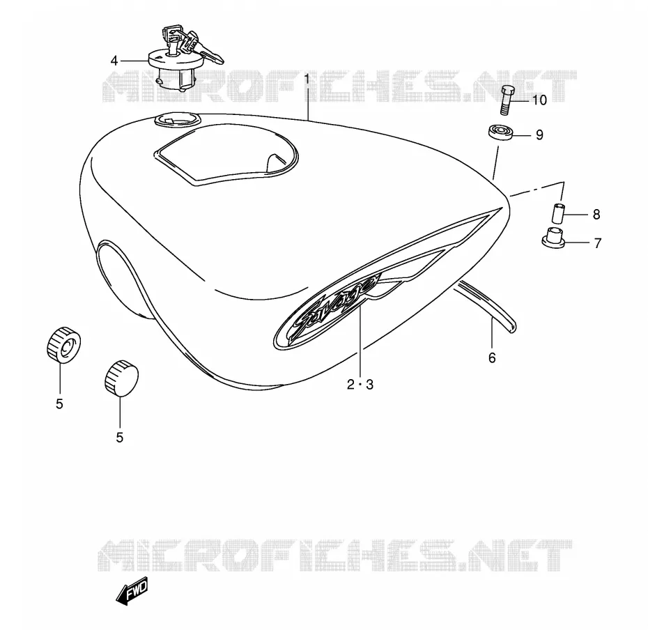RESERVOIR D'ESSENCE (MODELE K2/K3) Suzuki MOTO 650 SAVAGE 2000  LS650PY(E3/E28)